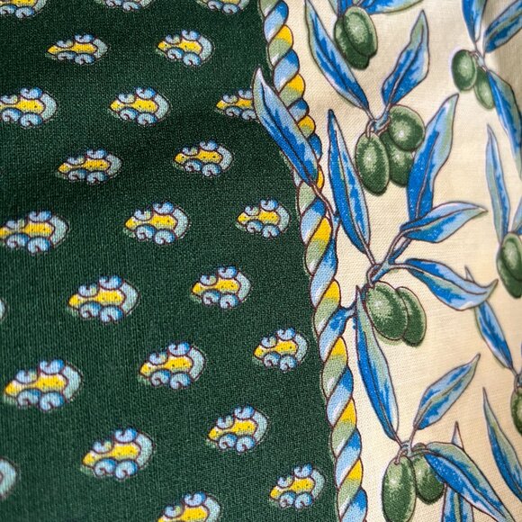 Vent du Sud France Tablecloth Cotton Oblong green blue floral large holiday New - Picture 3 of 6